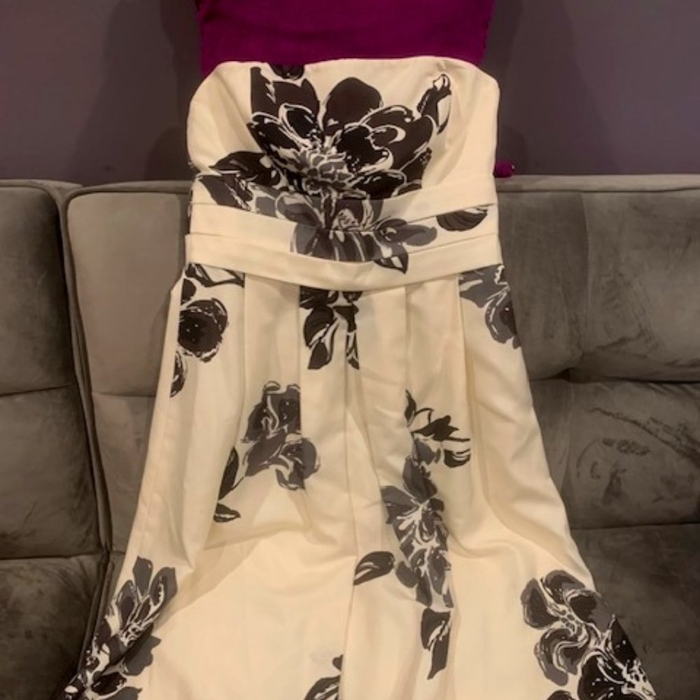 Ann Taylor White and Black Sleeveless Dress